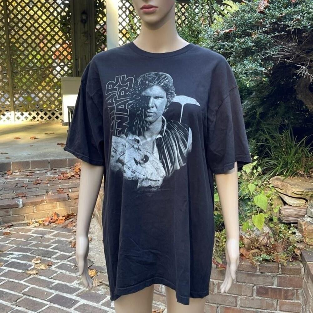 Star Wars‎ Shirt Mens XL Black Han Solo Millennium Falcon Graphic T-Shirt Tee